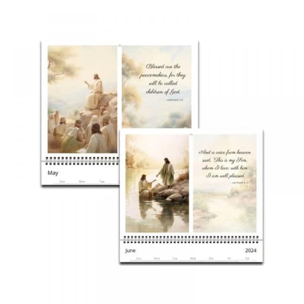 2024 Jesus Kalender, Väggkonstkalender tryckt på premium arkivpapper