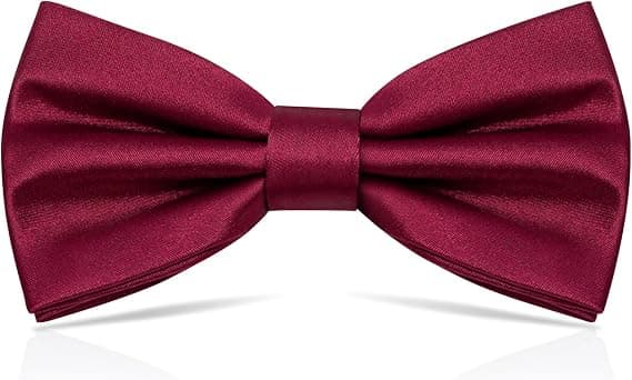 Forbundne slips til mænd, Tux slips Justerbar formel hals slips Satin slips til fest bryllup (Maroon Red)