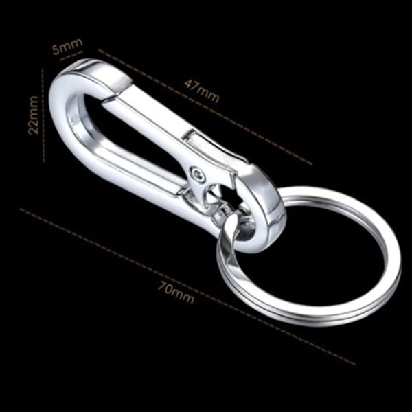 10 kpl avaimenperiä metalliset napsautuskoukut napsautuskoukut avaimenperät askartelukarabiini pyörivät leikkeet avaimenperä miehille hopea 70*22*5mm (hy)