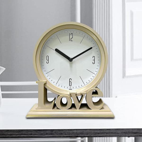 Geometrisk Bordsur Dekorativ Klocka, Tyst, Hem Klocka Hem Dekoration - Guld (hy)