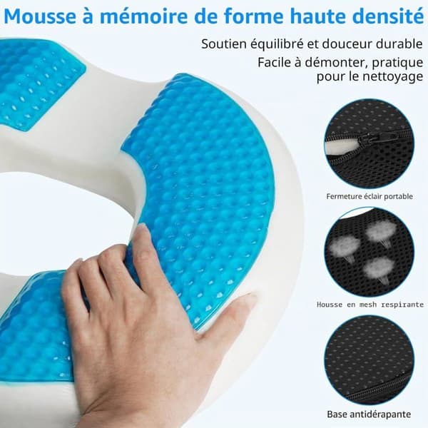 1 stk smultringpute, ergonomisk halebenpute, lindrer effektivt hemoroider, prostatasmerter, haleben
