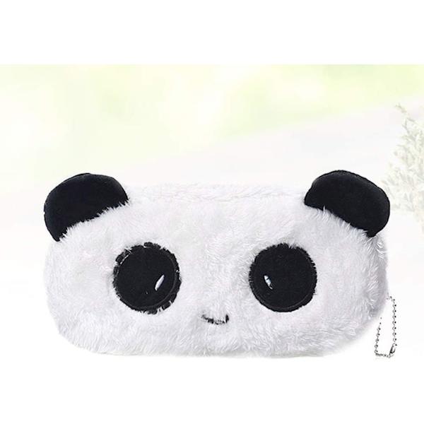 Söt Panda Pennfodral Cartoon Panda Pennväskor Plysch Studenter Pennväskor Bärbar Pennfodral Chic Växelficka för Elever Personal Flickan Användning