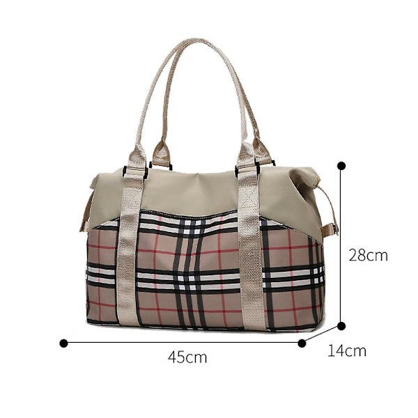 Reise Weekender Bag Overnatting Duffel Bag Gym Tote Bag I Trolley Håndtak Khaki