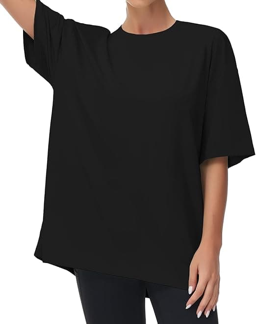 Dame Casual Oversized T-shirts Sommer Rund Hals Kortærmet Træning Basic Tee Toppe