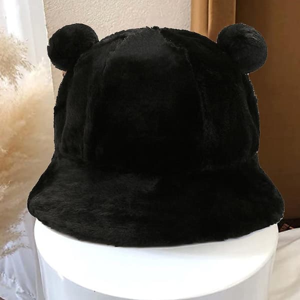 Spand med søde fiskerhat Vinter Hold Varme Sjov Leopard Print black