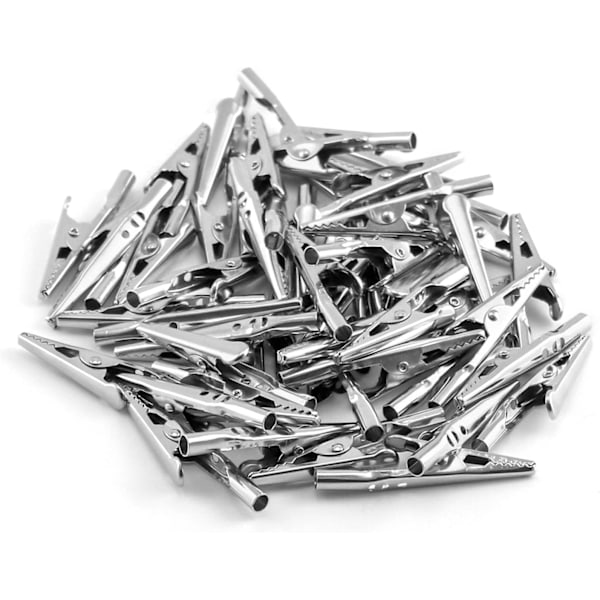 50 stk krokodilleklemmer, elektriske testkabel krokodilleklemmer metall krokodilleklemmer for laboratorie elektrisk testarbeid, 2\" / 50mm