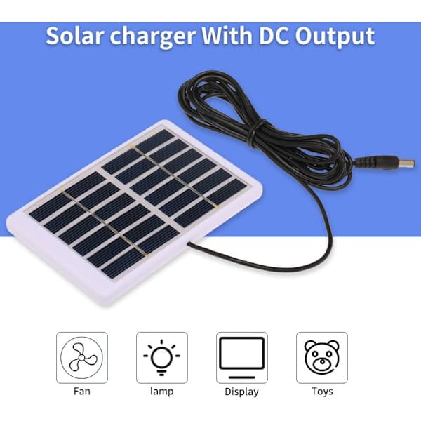 1.2W 6V polykrystallinsk solpanel lamineret med plastikramme og 3M DC-interfacekabel