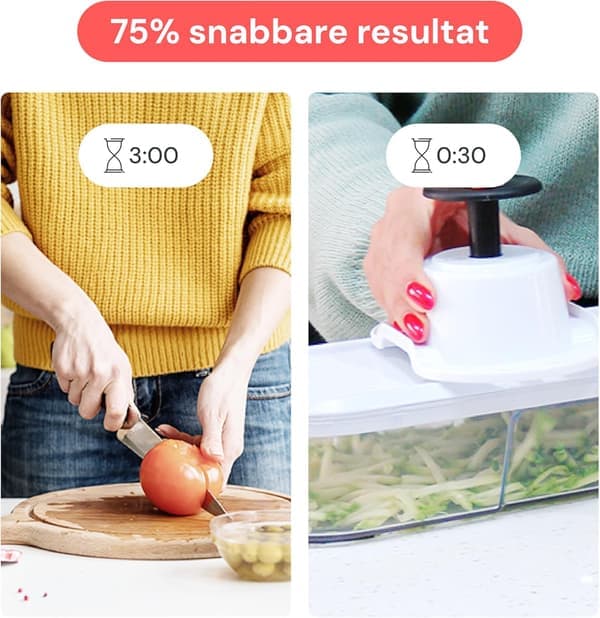 Grønnsakskutter Grønnsakskutter Mandolin Grønnsakskutter - Grønnsaks- og løksalatmatprosessor Manuell - Potetkutter Kompakt 6-i-1 Hvit