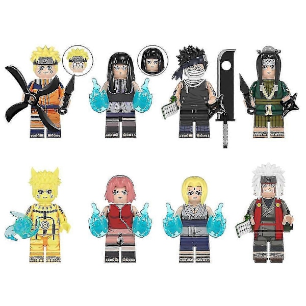 8 st Anime Naruto Mini Action Figure Leksaker, Byggblockleksaker Samlingsset För Festpresenter, Fansgåva C