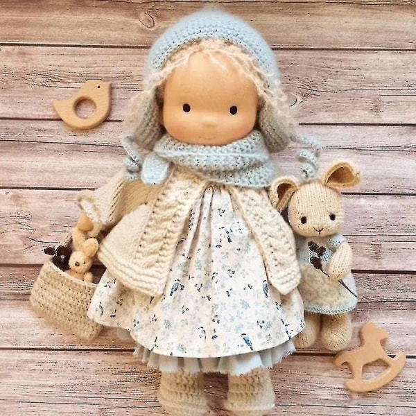 Mjuk docka Waldorf handgjord mjuk stoppad bomullsdocka flicka med gyllene lockigt hår bästa present till barn plyschtyg Kawaii dockleksaker-i C