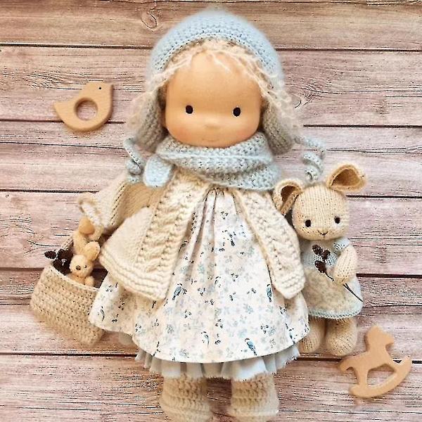 Plysjdukke Waldorf Håndlaget Myk Fylt Bomullsdukke Jente Med Gyllent Krøllete Hår Beste Gave Til Barn Plysj Stoff Kawaii Dukke Leker-i D