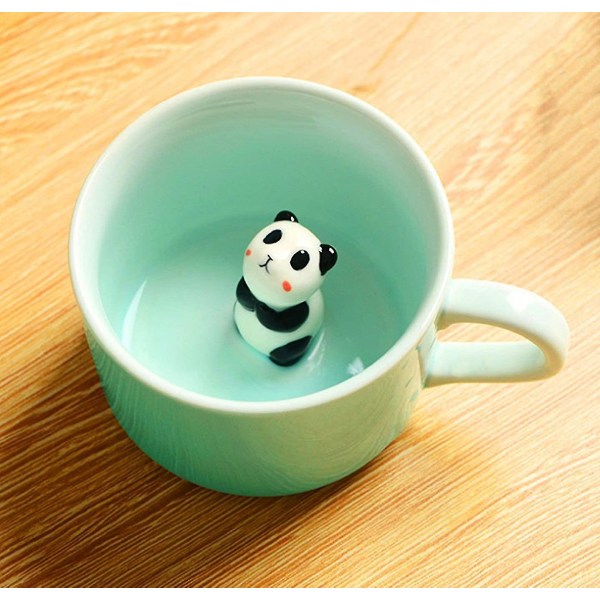 Kahvikuppi Panda 3d sarjakuva Animal Inside Ceramics Cup