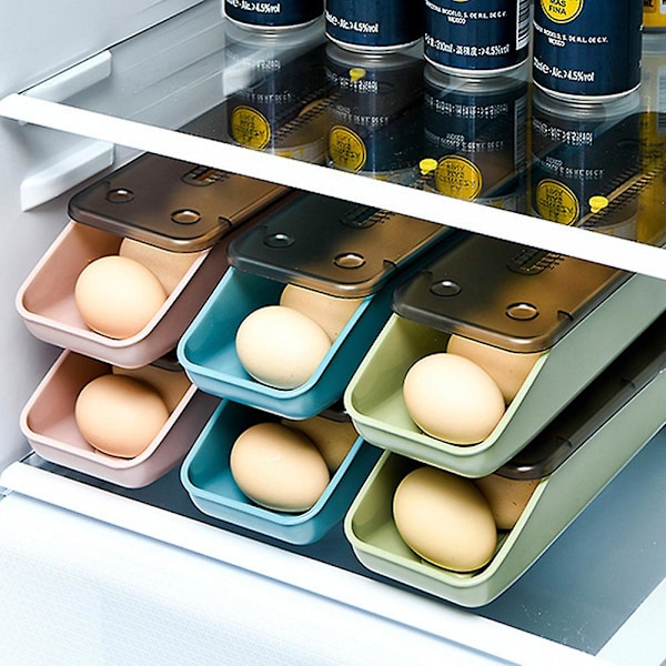 Egg Oppbevaringsbeholder Husholdnings Fargerik Stabelbar Egg Frisk Oppbevaringsboks Green