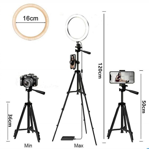 Led Ring Light , Phone Light Tripod With Bluetooth Remote Control,16cm