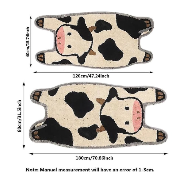 Cartoon Cute Cow Bedroom Carpet Children's Room Bedside Carpet Soft Plush Carpet 40x120cm