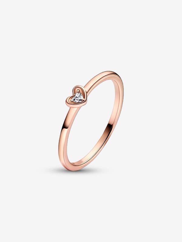 Pandora - Radiant Heart Ring - 14k roséguldplätering Circumference: 56mm