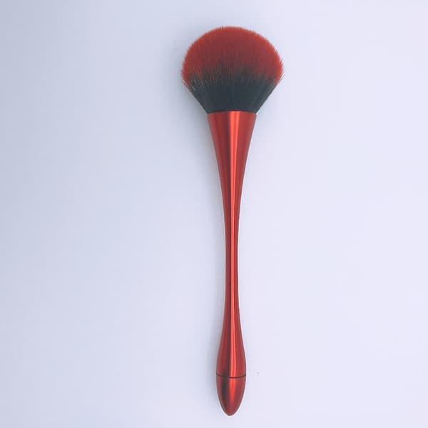 Super stor mineralpudderbørste, bronzer Kabuki makeupbørste, blød og luftig foundationbørste rød 1 stk.