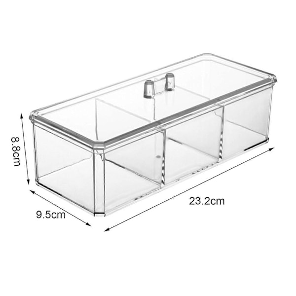 Akryl Förvaringslåda Badrumsorganisatör Stor Kapacitet Flera Fack Dammtät Transparent Bomullsrondell Tops Förvaringsfodral Jikaix B