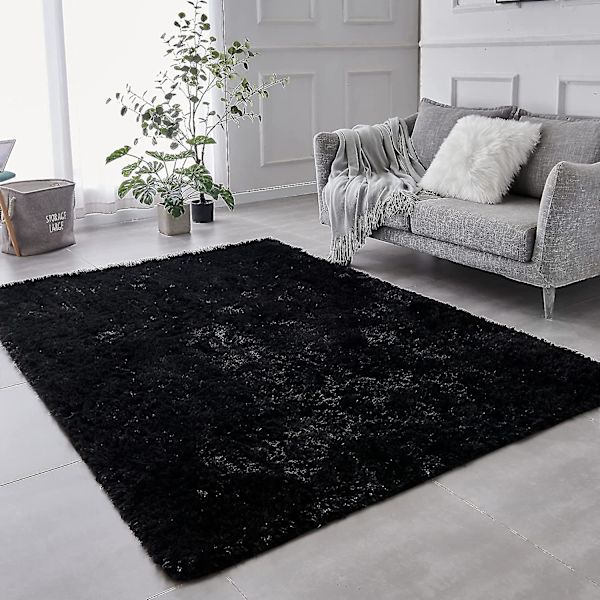 Super blød vinter varm tyk tæpper til stue plys tæppe børn soveværelse fluffy gulv hjem indretning shaggy måtte fløjl tæppe 40X60cm Black