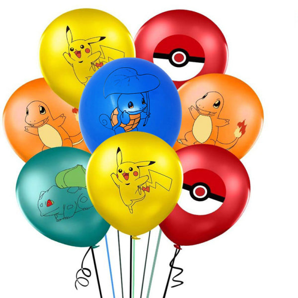 20 st Pikachu Kids Party Ballong Bow Grattis på födelsedagen 20 slumpmässiga ballonger
