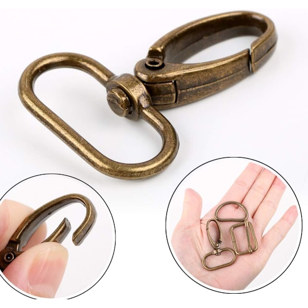 40 st 25 mm metall D-ringar för väskor magnetiska knappar vridbara snäpphakar Tri-Glide spännen för väskor sömnad handväska hårdvara väsktillverkning tillbehör (25 mm)