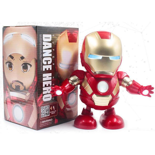 Dansende musik hævner Iron Man Captain America robot LED actionfigur legetøj gave J Iron Man