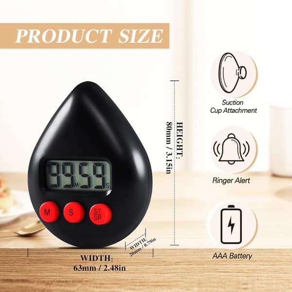 Digital Kök Timer-Nedräkningsräknare-Magnetisk Nedräkningstimer med Stor Display-Digital Visuell Timer-Kök Nedräkningstimer-Matlagningstimer Blue