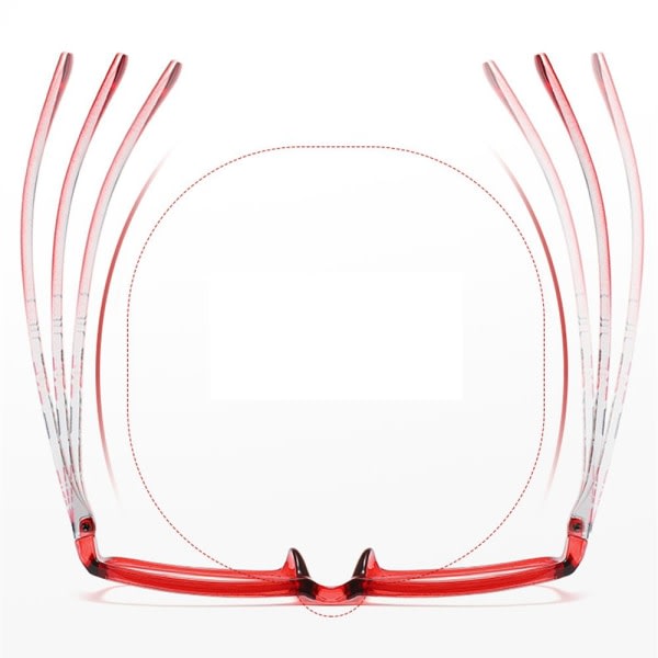 Lesebriller Presbyopiske briller red Strength +2.50-Strength +2.50