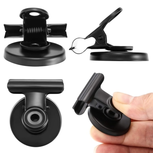10x Magnetiske Clips - Sort Sort