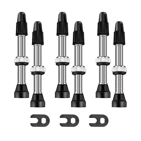 40mm Tubeless Presta -venttiilisarja pyörään, jossa venttiilin ytimen poistotyökalu ja korkit