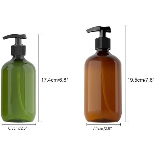 4 suurta tyhjää pulloa 500 ml (ruskea) ruskea 300ml brown
