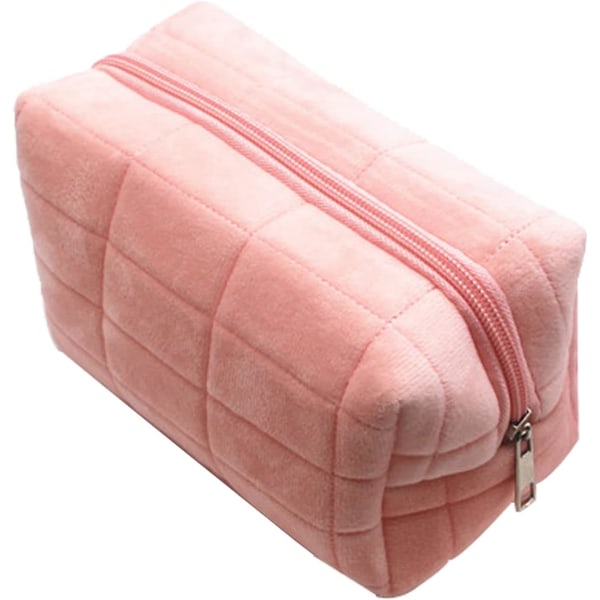 Fuzzy sminkväska Mjuk kosmetisk väska Multifunktionella resväskor för kvinnor påse Söt estetiska sminkborstar förvaringsväska för flickor Toalettväska
