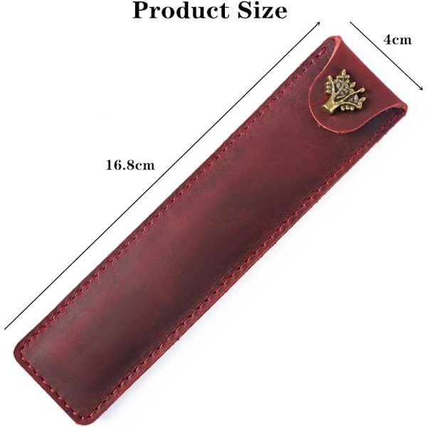 Læder Pen Pung Fyldepen Pung Enkelt Pen Etui Holder Holdbar Pen Etui Skrivebordsartikler til Kontor Taske Pung Holder Box Organizer Vinrød