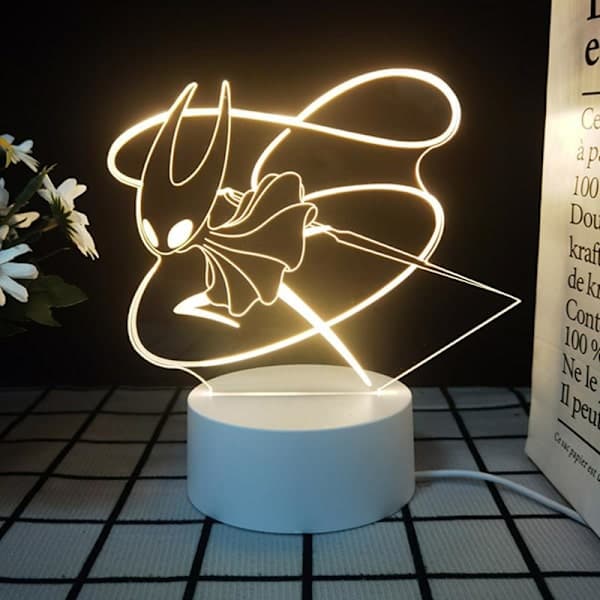 3D Natlampe, Hollow Knight Figur Spil Figur Tegning Las 2