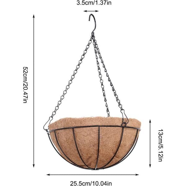 Hængende urtepotter, 25 cm diameter - Hængende urtepotte - Brun