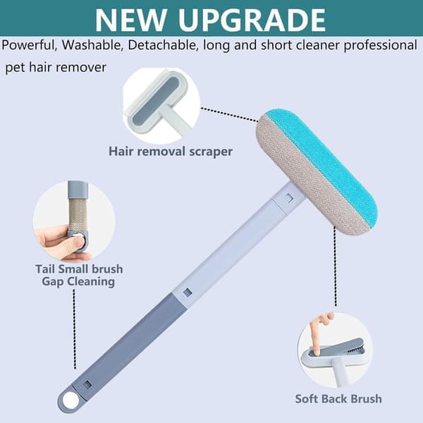 Multifunktionel pelsfjerner 4-i-1, pelsfjerner til kæledyr, børste til hunde, pelsbørste til møbler, bil og sofaklud, til pels, fnug og støv 2-pak 2-pcs