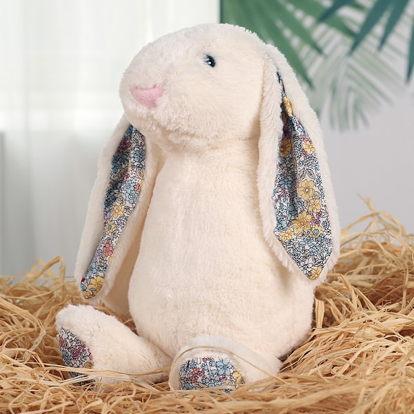 Barnens leksak Blossom Bunny Rabbit gosedjur plyschleksak White