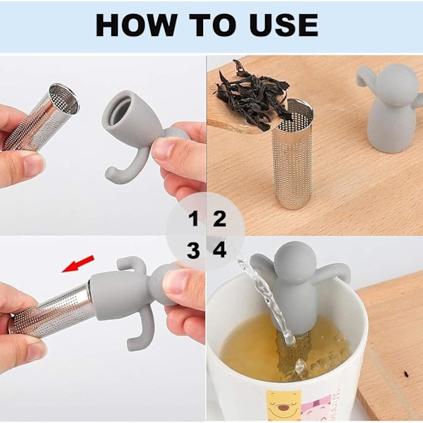 2 stk. teinfuser til løs te, 304 rustfrit stål finmasket løs teinfuser, rustfrit stål til løs te, tesi til løs te finmasket
