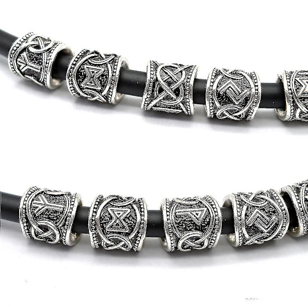 24 st Viking Rune Skägg Västkust Paracord Hår Skägg För Diy Smycken Makin