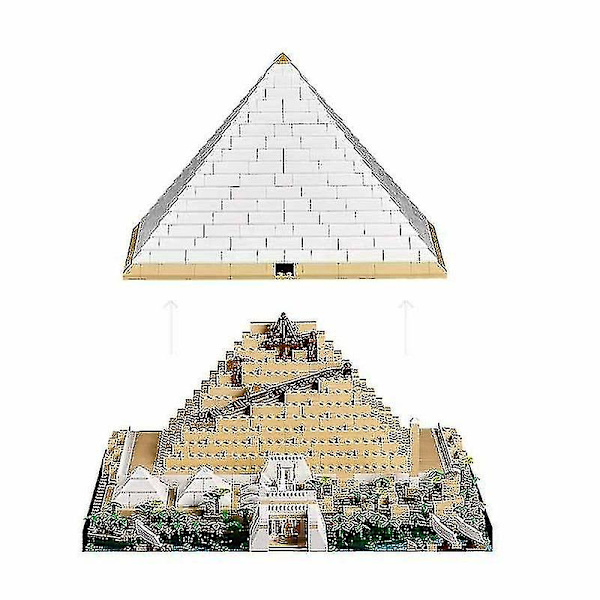 1476 stk. Den Store Pyramide i Giza 21058 Byggeklodser Berømt Model Byarkitektur Street View Mursten Sæt Legetøj Gave Only Light