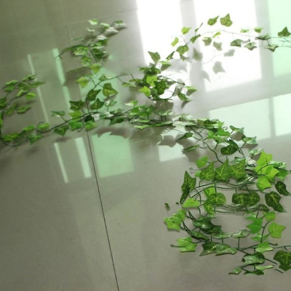 12 stycken 2,4 m konstgjord heminredning Murgröngrön bladgirland växt Rotting Plast Blomma Rottingsträngar