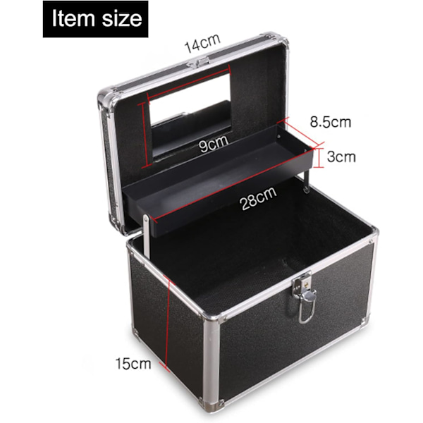 Kosmetisk arrangör Kosmetisk arrangör Box Bärbar Make Up Case Låsbar Förvaringslåda för Smycken & Make Up Verktyg Beige