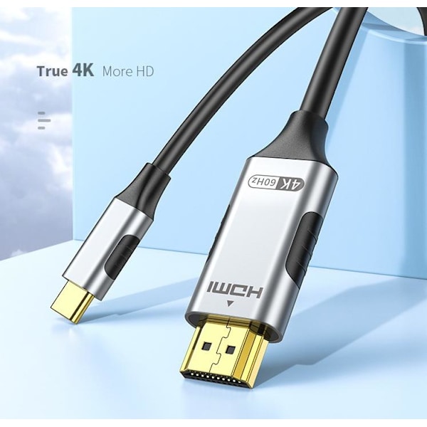 Typ-C till HDMI-adapterkabel 4k mobiltelefon datorskärm samma skärmkabel högupplöst konverteringskabel 4K/60Hz