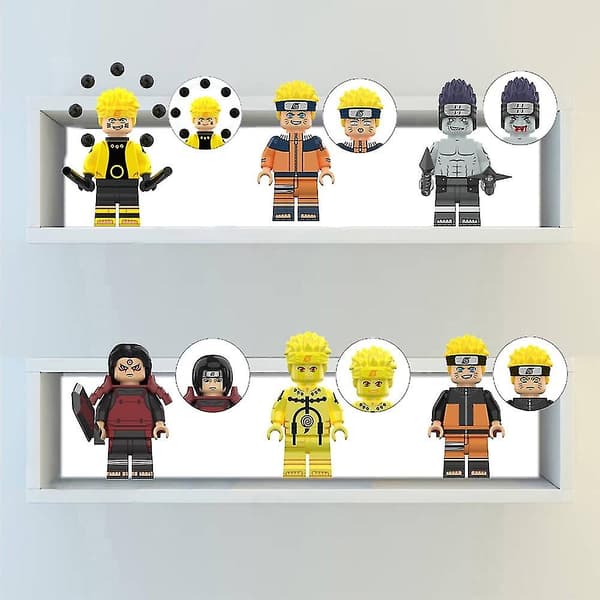 6 st Naruto Minifigurer Byggklossar Leksaker för Barn