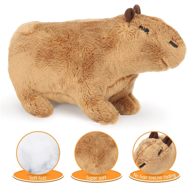 30 cm Simulering Capybara Plys Legetøj, Søde Capybara-marsvindukker, Realistisk udstoppet Capybara-dekorationsgave, Sød gnaver-fyldtedyrsdukke