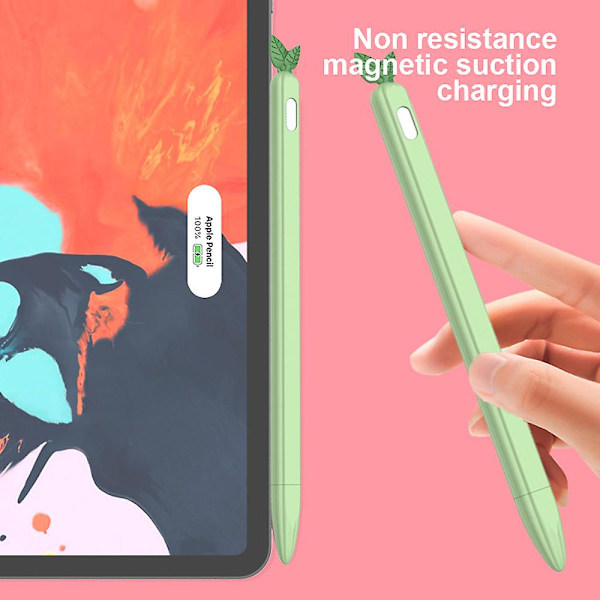 Fodral Sleeve Söt Frukt Design Silikon Mjukt Skyddande Skal Kompatibel Med Apple Pencil 2:a Generationen avocado