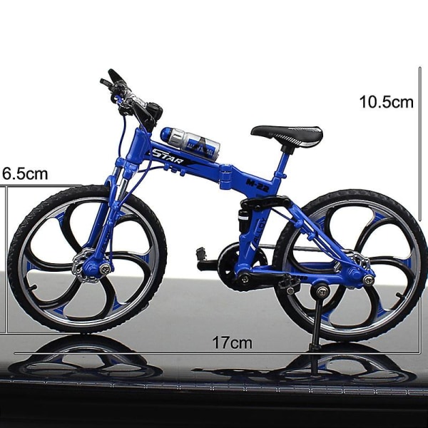 Minicykel Model Legetøj Legering Plast Downhill Mountain Bike Legetøj Gaver til drenge City Eco-friendly Bicycle Blue