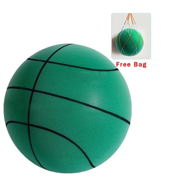 Silent Basketball, Børne Indendørs Træningsbold Ucoated High Density Foam Ball 21cm Green