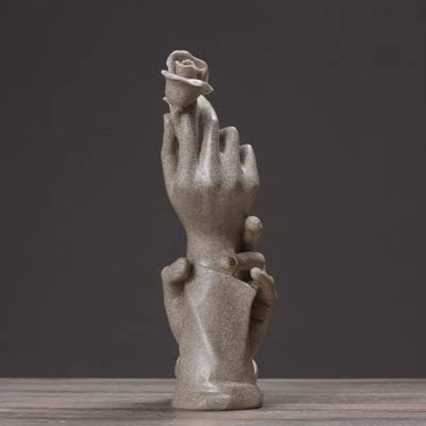 Hemdekor Resin Skulptur Hem Figur Hållande Händer Prydnader Par Bröllop Present Prydnader Grey
