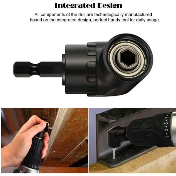 105 graders vinkelskrutrekkeradapter Profesjonell adapter Høyre vinkel stål vinkelskrutrekker Vinkelforlengelsesbor med 1/4-tommers hurtigutløser og magnetisk